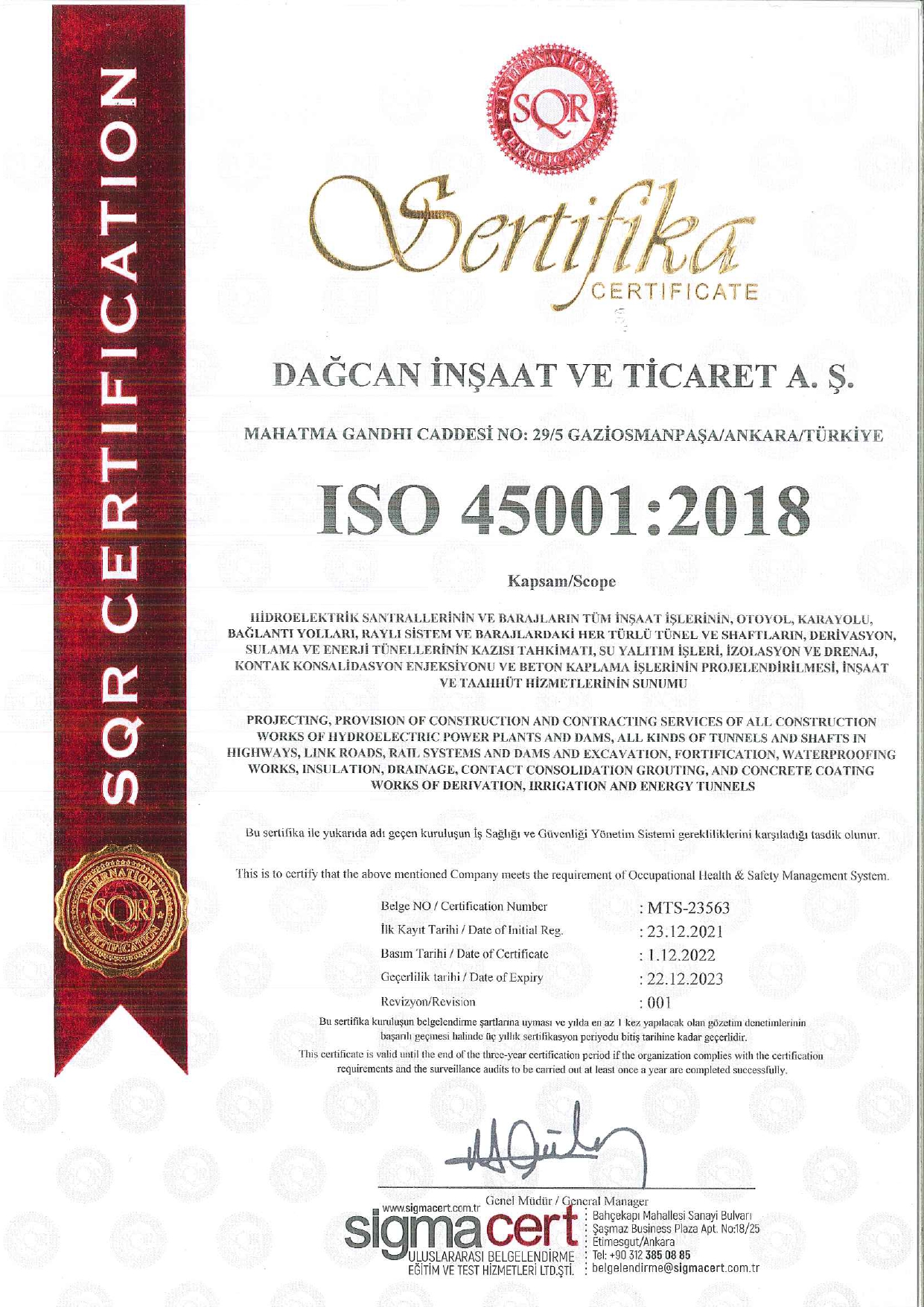 ISO 45001:2018-2022